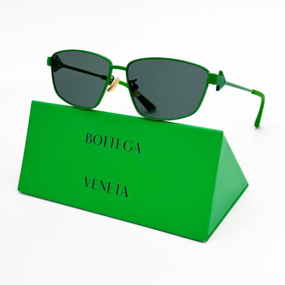 NEW BOTTEGA VENETA SUNGLASSES BV1185S 004 AVIATOR GREEN WOMEN EYEWEAR - Picture 1 of 10
